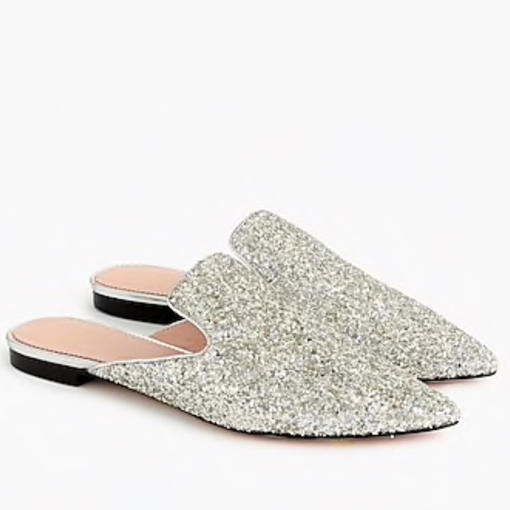 J CREW MARINA SLIDE in GLITTER sz 8